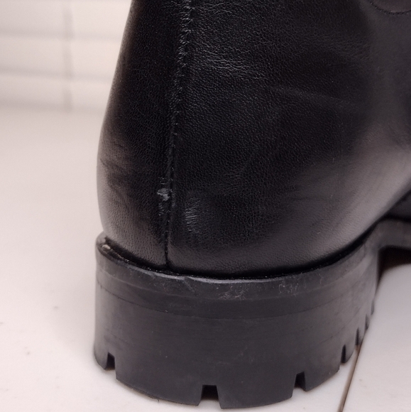 Fabianelli Black Leather Faux Fur Side Zipper Ankle Booties Sz 8 - Picture 11 of 15